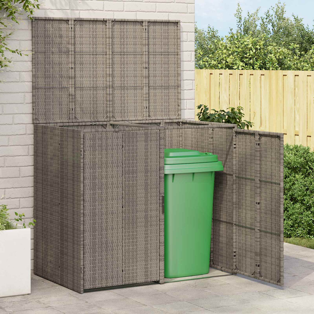 Mülltonnenbox 2 stk. Grau 130 x 80 x 115 cm Polyethylen