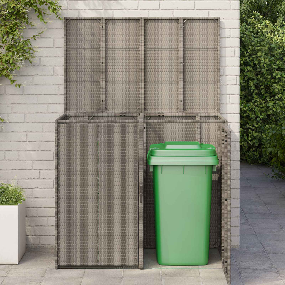 Mülltonnenbox 2 stk. Grau 130 x 80 x 115 cm Polyethylen