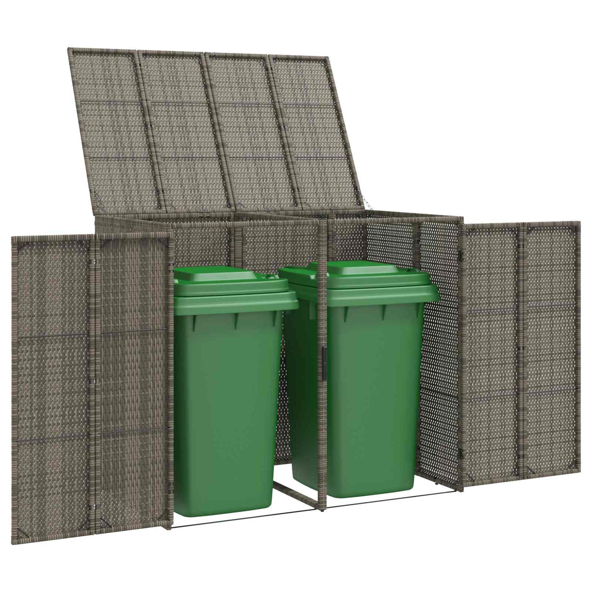 Mülltonnenbox 2 stk. Grau 130 x 80 x 115 cm Polyethylen