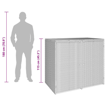 Mülltonnenbox 2 stk. Grau 130 x 80 x 115 cm Polyethylen