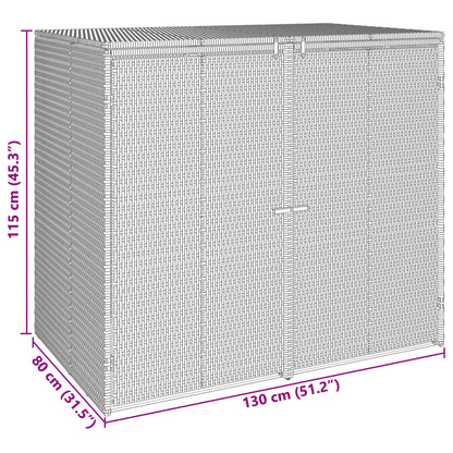 Mülltonnenbox 2 stk. Grau 130 x 80 x 115 cm Polyethylen