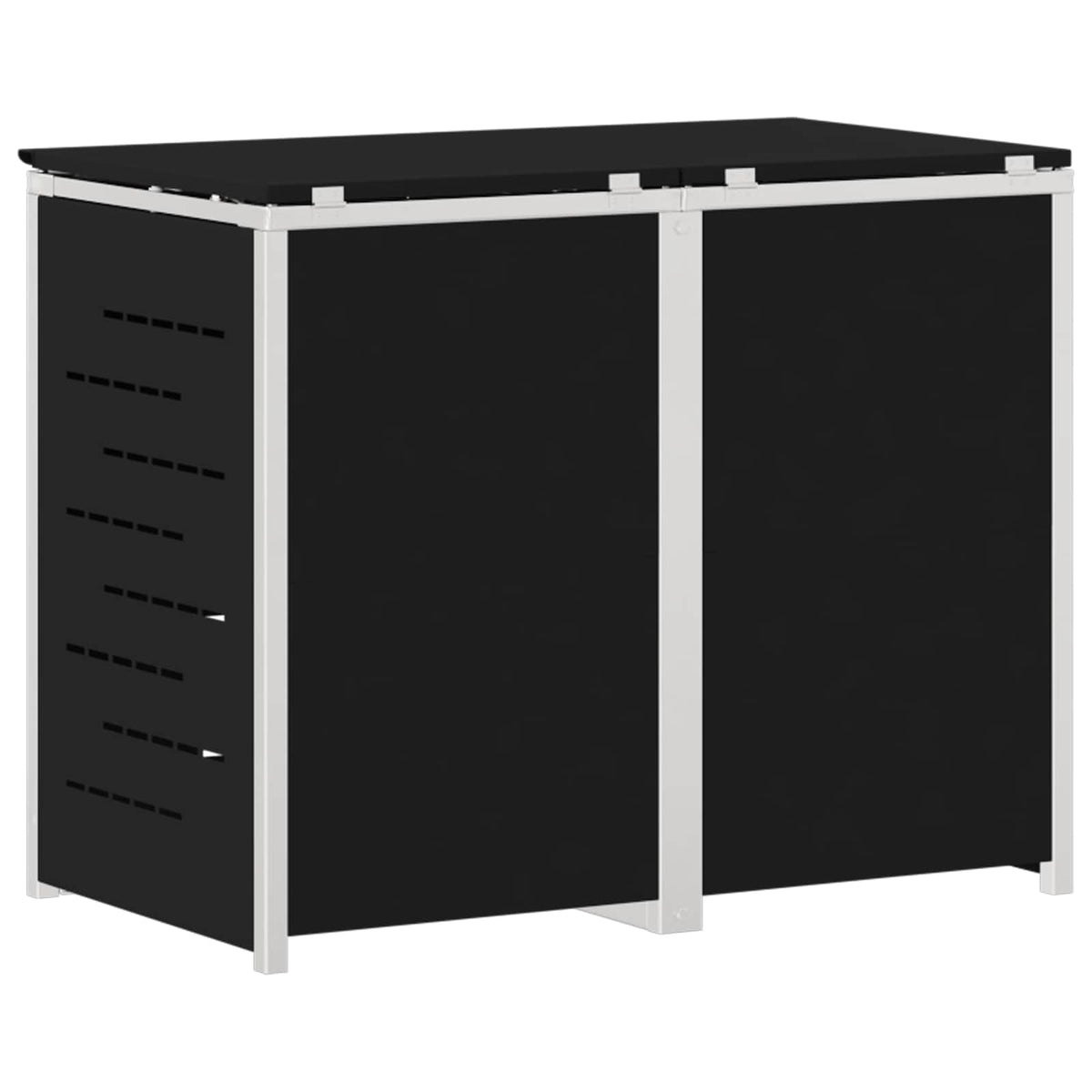 Mülltonnenboxen aus Edelstahl – verschiedene Größen und Farben – Schwarz · 2 Tonnen – Ansicht 9