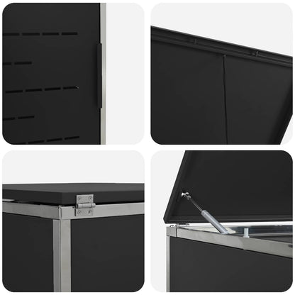 Mülltonnenboxen aus Edelstahl – verschiedene Größen und Farben – Schwarz · 3 Tonnen – Ansicht 10