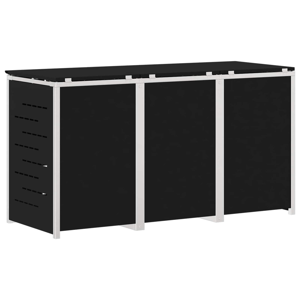 Mülltonnenboxen aus Edelstahl – verschiedene Größen und Farben – Schwarz · 3 Tonnen – Ansicht 9