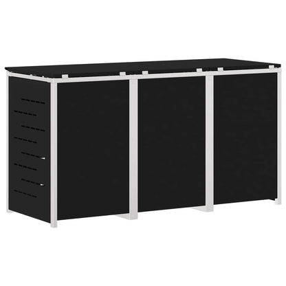 Mülltonnenboxen aus Edelstahl – verschiedene Größen und Farben – Schwarz · 3 Tonnen – Ansicht 9