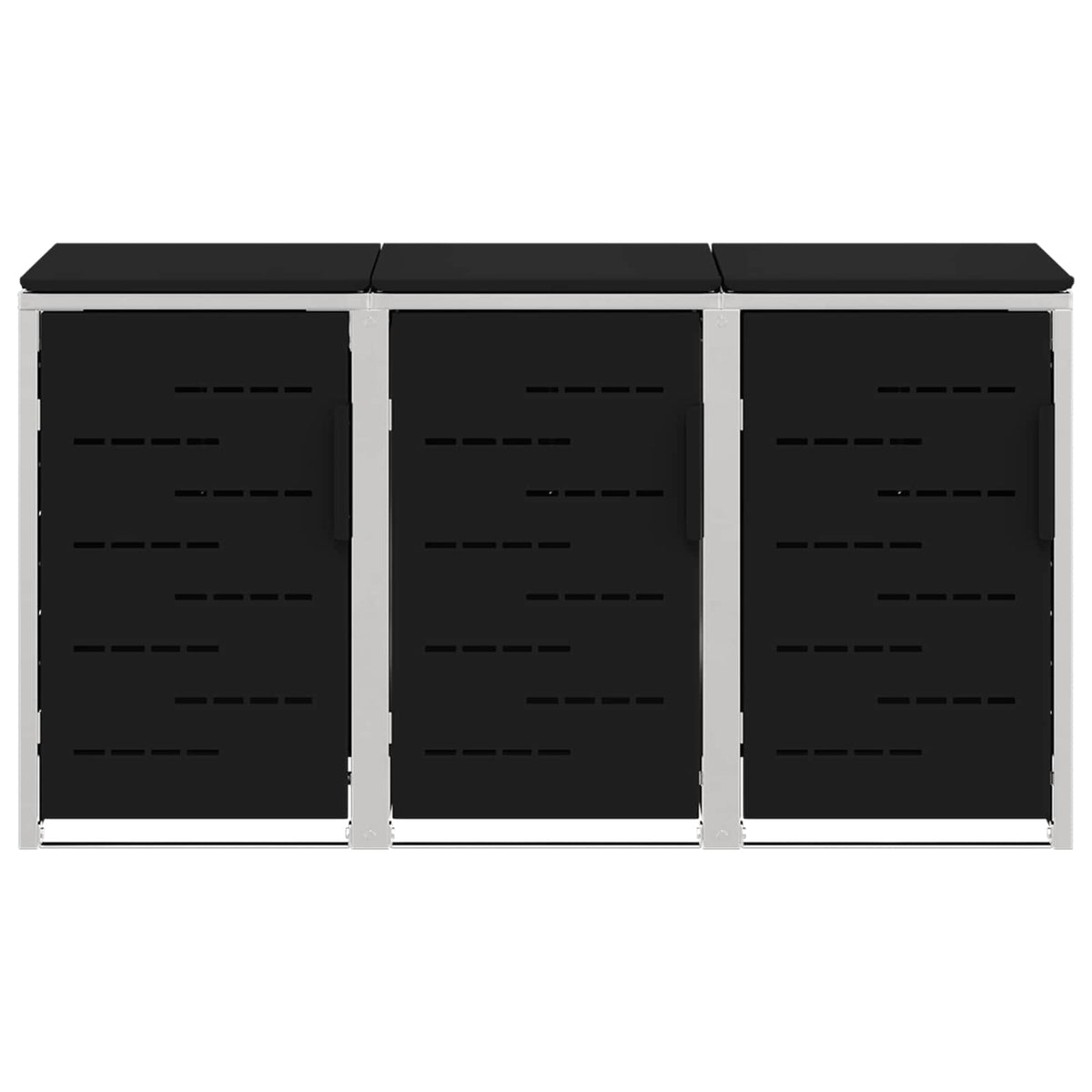 Mülltonnenboxen aus Edelstahl – verschiedene Größen und Farben – Schwarz · 3 Tonnen – Ansicht 7