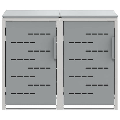 Mülltonnenboxen aus Edelstahl – verschiedene Größen und Farben – Grau · 2 Tonnen – Ansicht 7