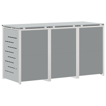 Mülltonnenboxen aus Edelstahl – verschiedene Größen und Farben – Grau · 3 Tonnen – Ansicht 9