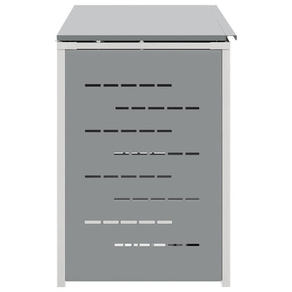 Mülltonnenboxen aus Edelstahl – verschiedene Größen und Farben – Grau · 3 Tonnen – Ansicht 8