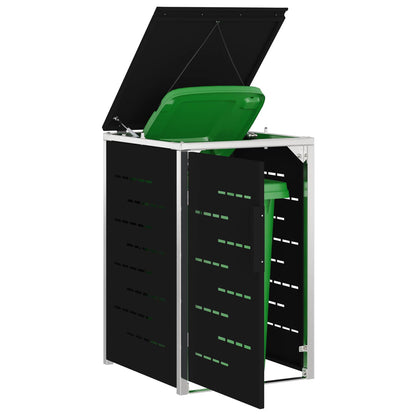 Mülltonnenboxen aus Edelstahl – verschiedene Größen und Farben – Schwarz · 1 Behälter 240 L – Ansicht 3