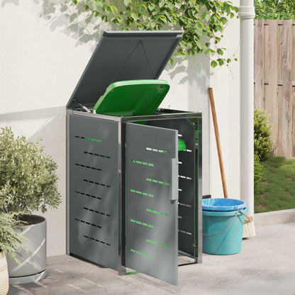 Mülltonnenboxen aus Edelstahl – verschiedene Größen und Farben – Grau · 1 Behälter 240 L – Ansicht 4
