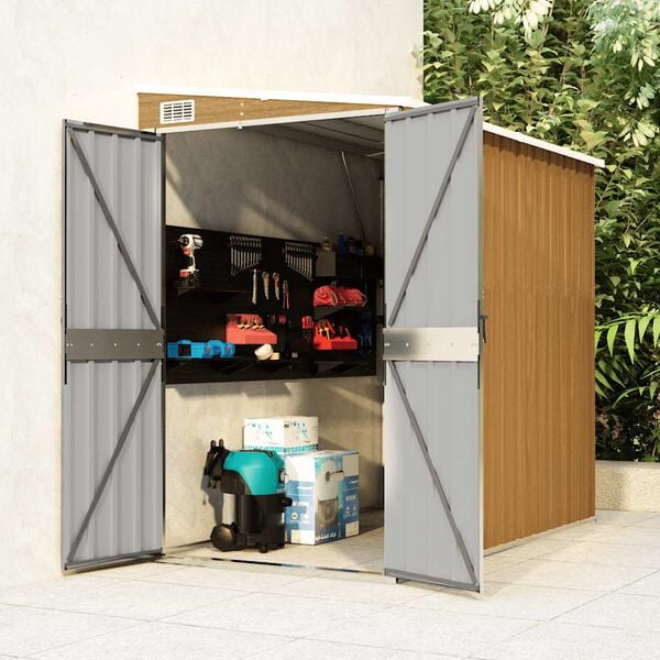 Wand-Gartenhaus 118 × 194 cm – Braun