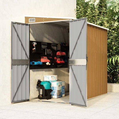 Wand-Gartenhaus 118 × 194 cm – Braun