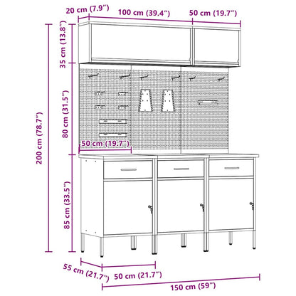 Werkstattschrank-System – Rot – Ansicht 14