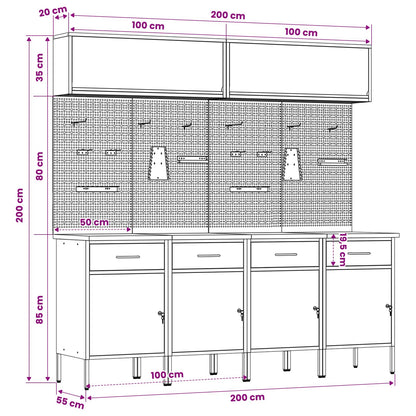 Werkstattschrank-System – Rot – Ansicht 14