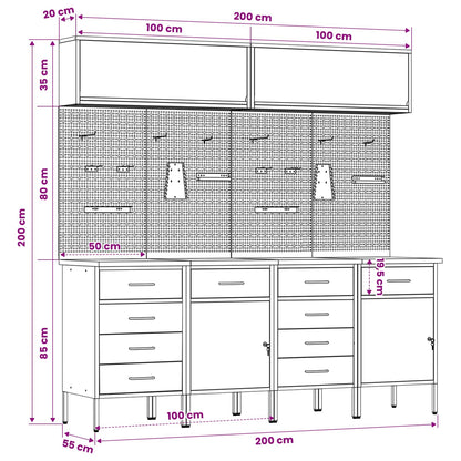 Werkstattschrank-System – Schwarz – Ansicht 14
