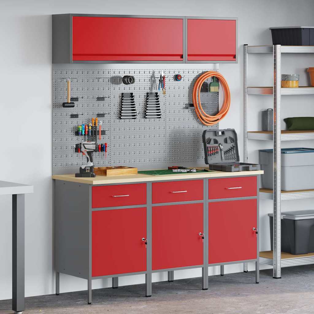 Werkstattschrank-System – Rot – Ansicht 2