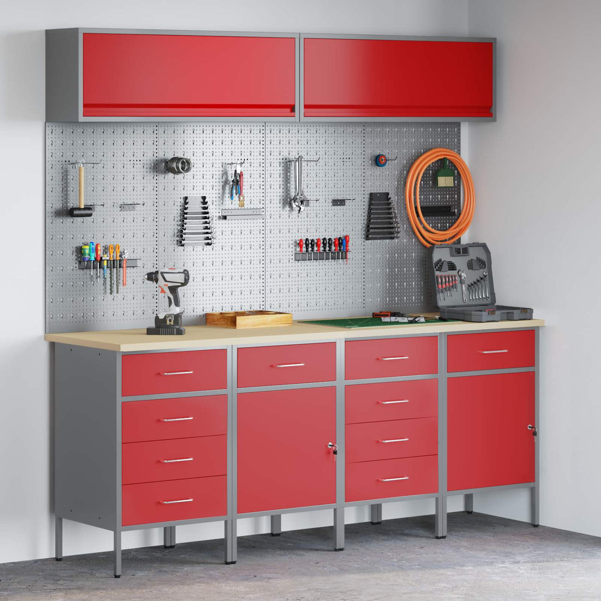 Werkstattschrank-System – Rot – Ansicht 2
