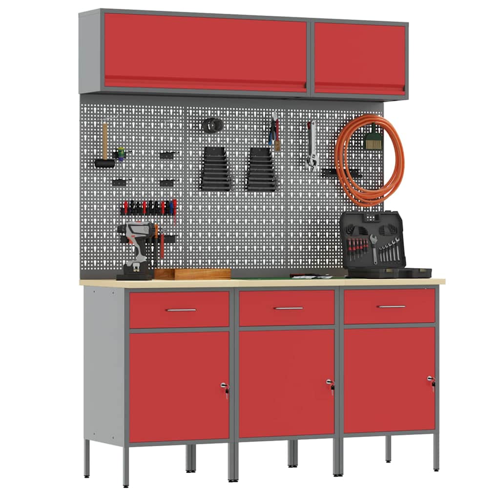 Werkstattschrank-System – Rot – Ansicht 3