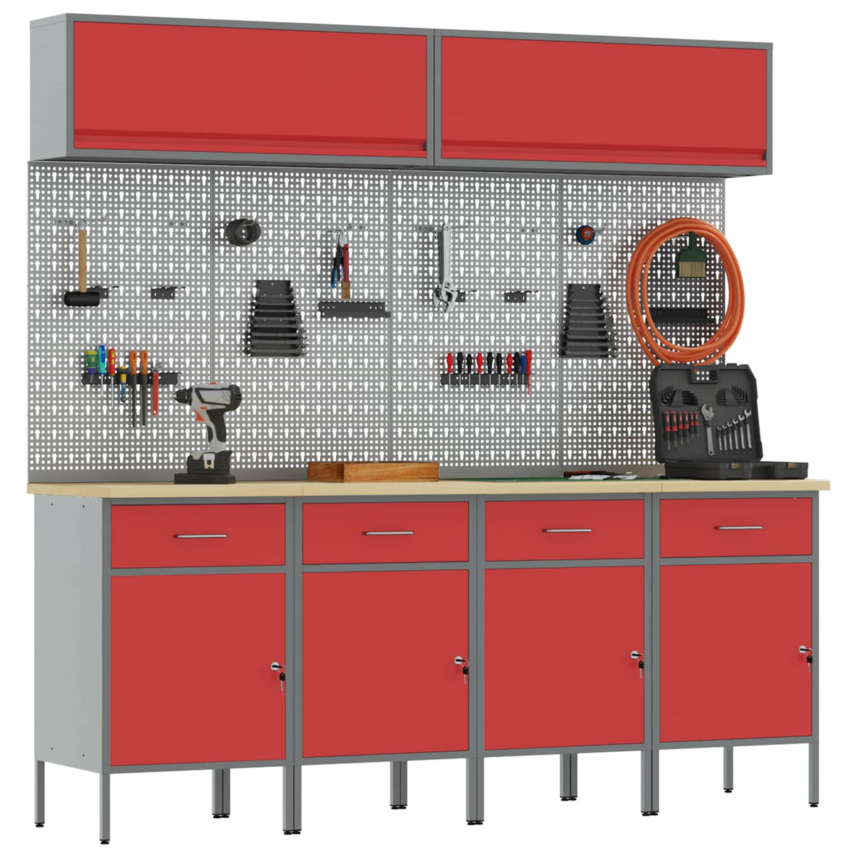 Werkstattschrank-System – Rot – Ansicht 3