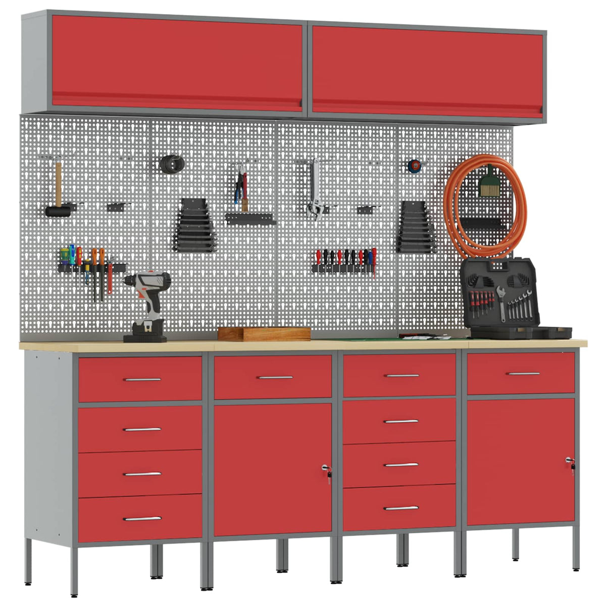 Werkstattschrank-System – Rot – Ansicht 3