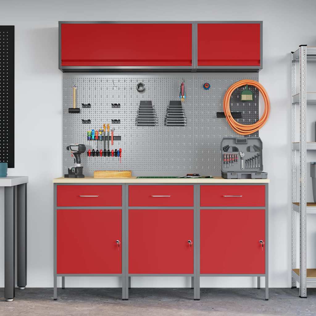 Werkstattschrank-System – Rot – Ansicht 4