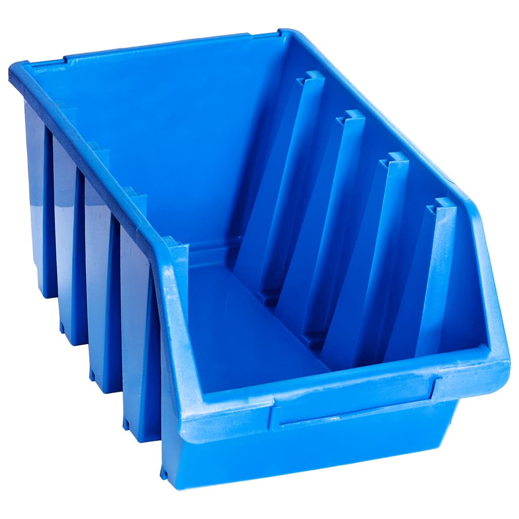 Stapelboxen-Set 14-teilig mit Etikettenhalter – Blau – Ansicht 2