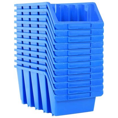 Stapelboxen-Set 14-teilig mit Etikettenhalter – Blau – Ansicht 3
