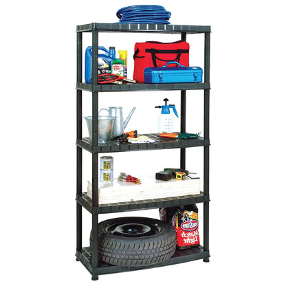 Kunststoff-Lagerregal 5 Böden 91,5 × 45,7 × 185 cm – Ansicht 3