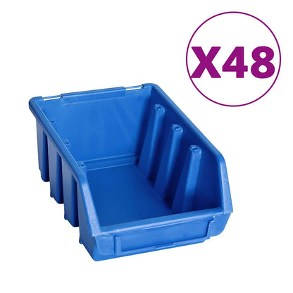 Kleinteile-Ordnungssystem 128-teilig mit Wandplatten – Blau – Ansicht 2