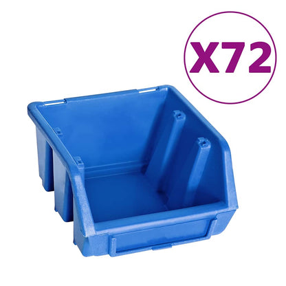 Kleinteile-Ordnungssystem 128-teilig mit Wandplatten – Blau – Ansicht 3