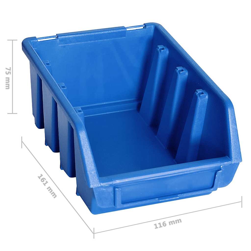 Kleinteile-Ordnungssystem 128-teilig mit Wandplatten – Blau – Ansicht 7