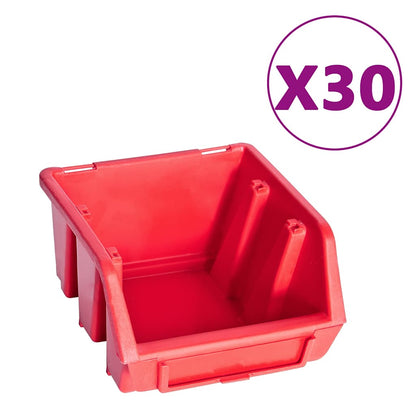 Werkzeugwand-Set 136-teilig mit Sichtlagerkästen – Rot/Schwarz – Ansicht 2