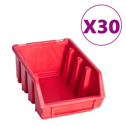 Werkzeugwand-Set 136-teilig mit Sichtlagerkästen – Rot/Schwarz – Ansicht 3