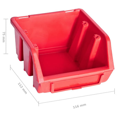 Werkzeugwand-Set 136-teilig mit Sichtlagerkästen – Rot/Schwarz – Ansicht 8