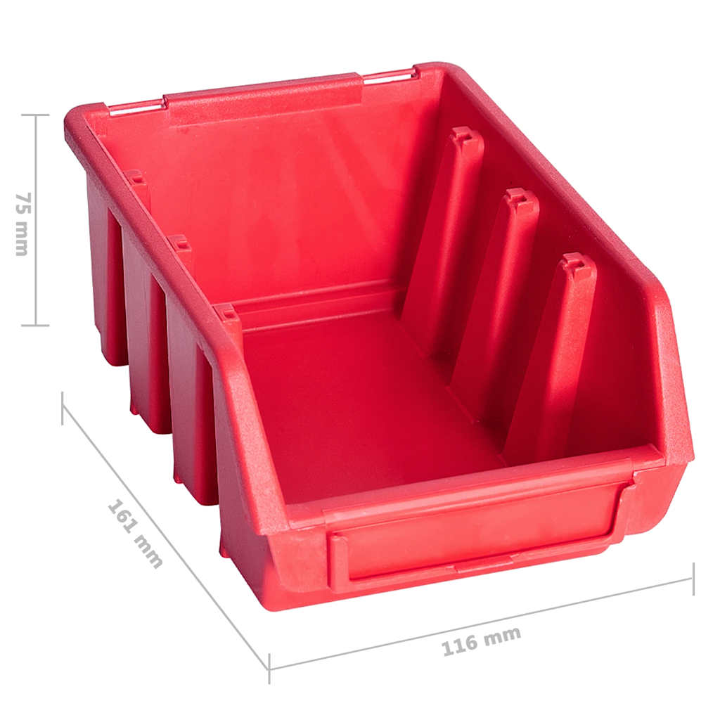 Werkzeugwand-Set 136-teilig mit Sichtlagerkästen – Rot/Schwarz – Ansicht 9