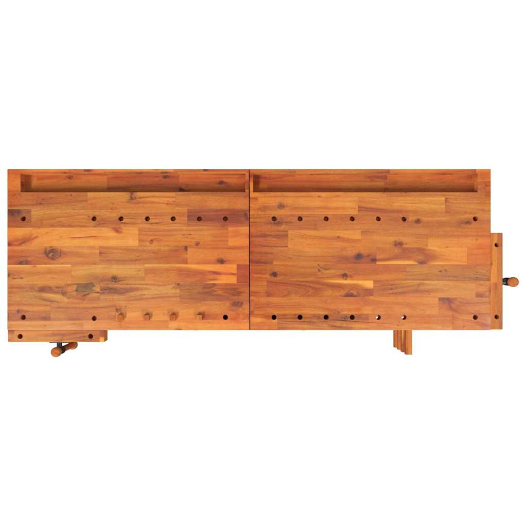 Massivholz-Werkbank 192 cm mit Schubladen & Schraubstöcken – Ansicht 7