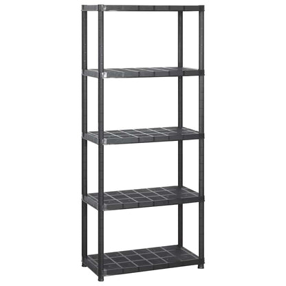 Kunststoff-Lagerregal 5 Böden 142 × 38 × 170 cm – Ansicht 2