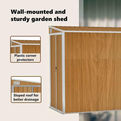 Wand-Gartenhaus 118 × 382 × 178 cm aus verzinktem Stahl – Braun – Ansicht 10