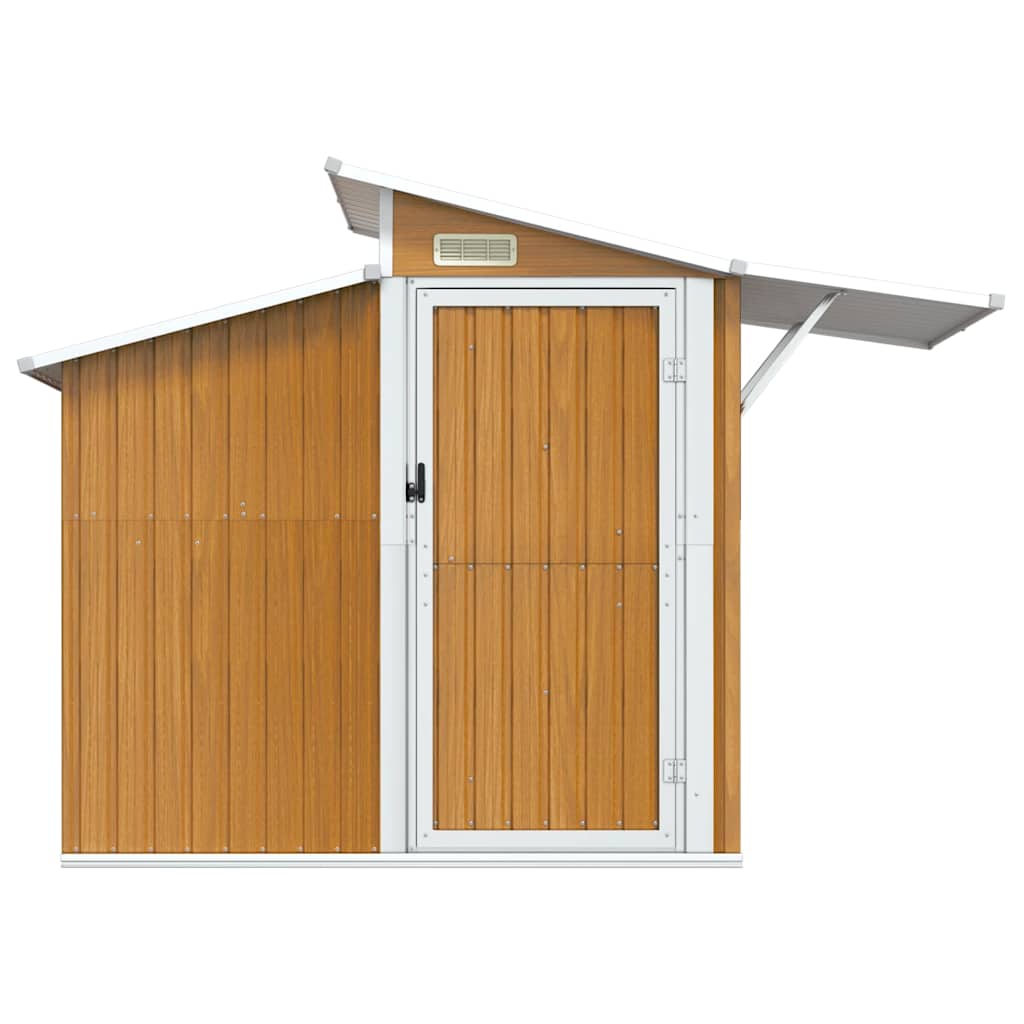 Geräteschuppen 270 × 130 × 208,5 cm aus verzinktem Stahl – Braun – Ansicht 3