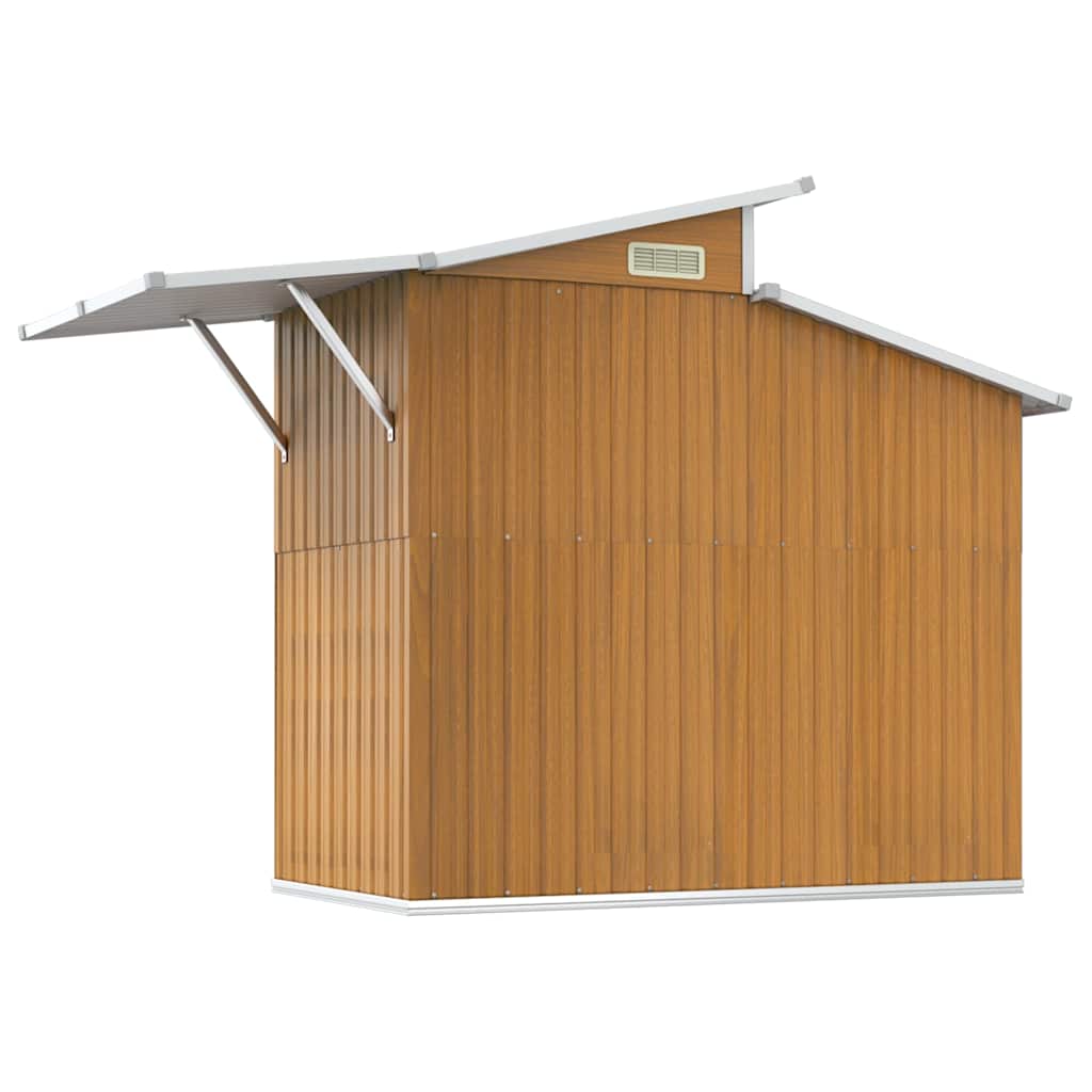 Geräteschuppen 270 × 130 × 208,5 cm aus verzinktem Stahl – Braun – Ansicht 6