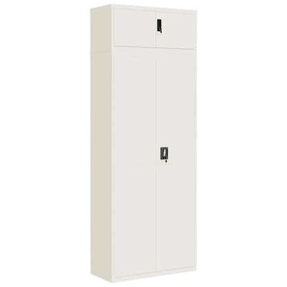 Aktenschrank 90 × 40 × 240 cm aus Stahl – Weiß – Ansicht 2