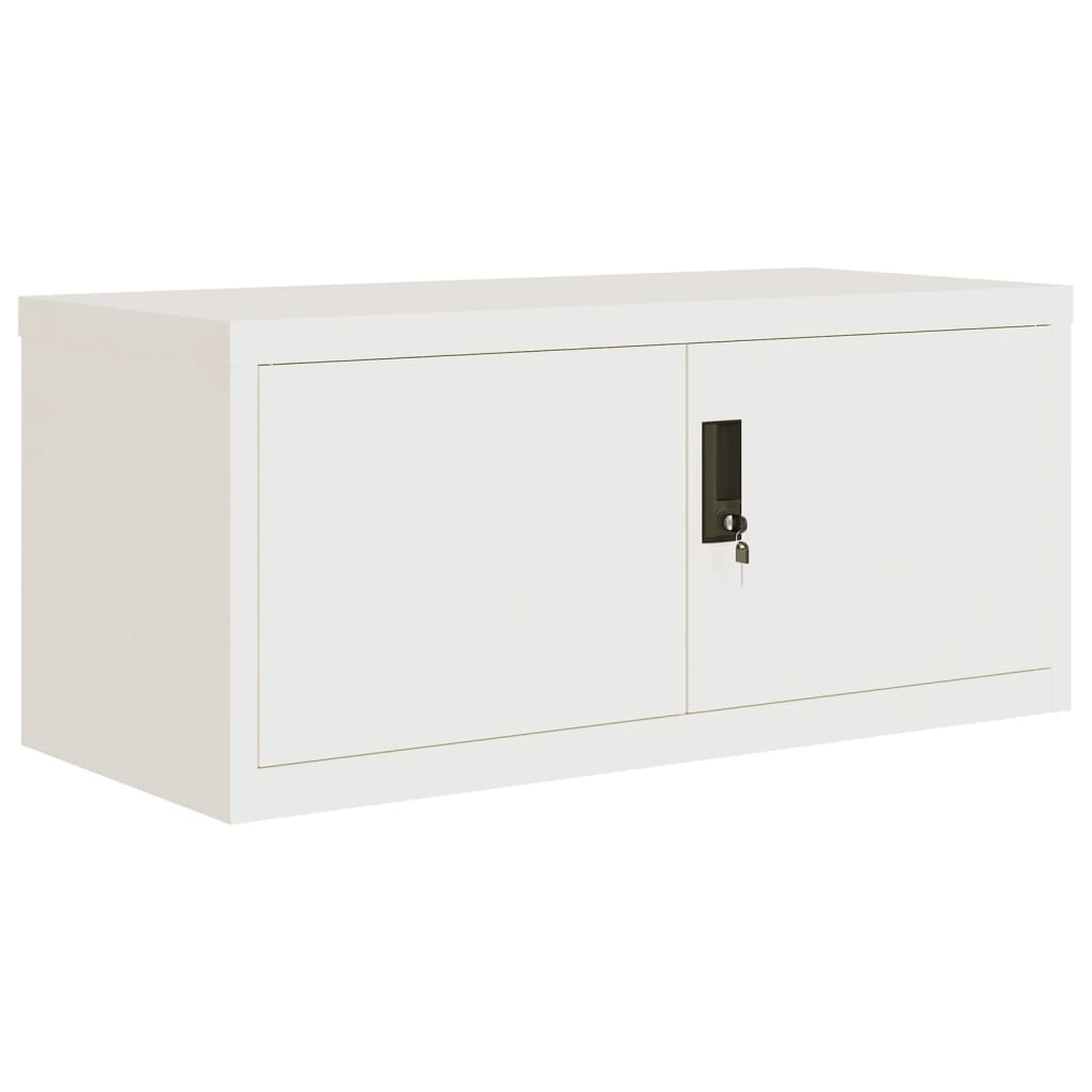Aktenschrank 90 × 40 × 240 cm aus Stahl – Weiß – Ansicht 3