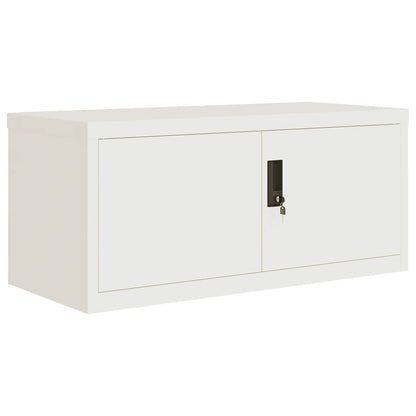 Aktenschrank 90 × 40 × 240 cm aus Stahl – Weiß – Ansicht 3