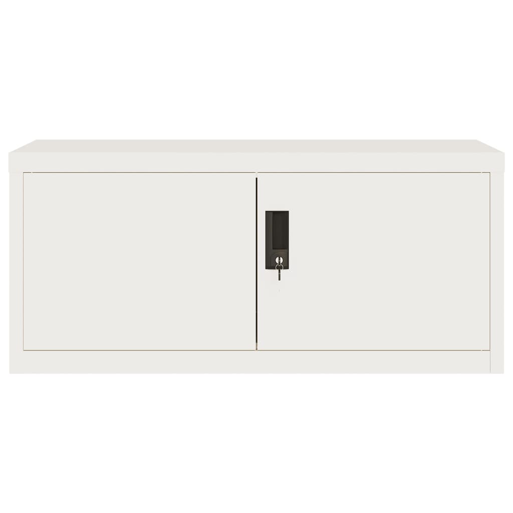 Aktenschrank 90 × 40 × 240 cm aus Stahl – Weiß – Ansicht 4