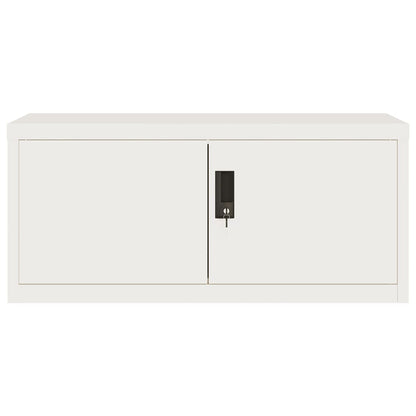 Aktenschrank 90 × 40 × 240 cm aus Stahl – Weiß – Ansicht 4