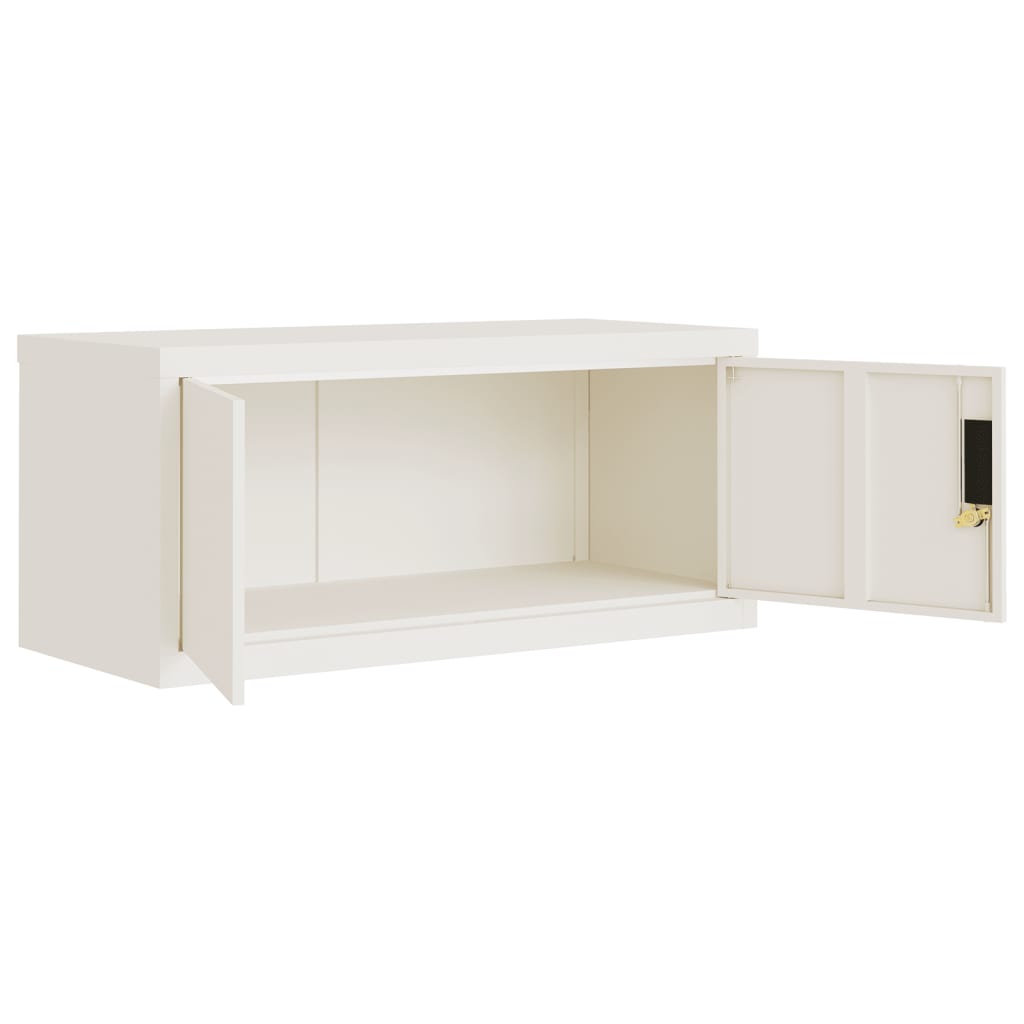 Aktenschrank 90 × 40 × 240 cm aus Stahl – Weiß – Ansicht 5
