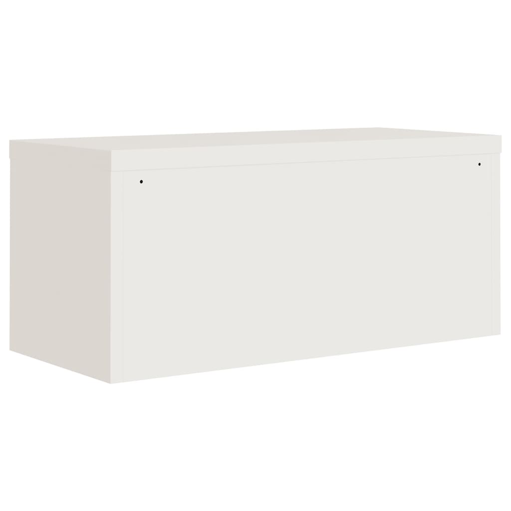Aktenschrank 90 × 40 × 240 cm aus Stahl – Weiß – Ansicht 6