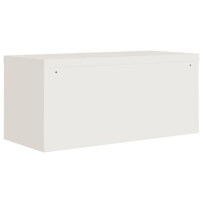 Aktenschrank 90 × 40 × 240 cm aus Stahl – Weiß – Ansicht 6