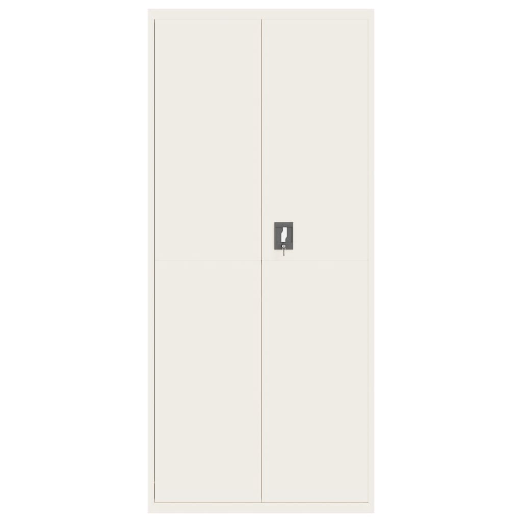 Aktenschrank 90 × 40 × 240 cm aus Stahl – Weiß – Ansicht 8